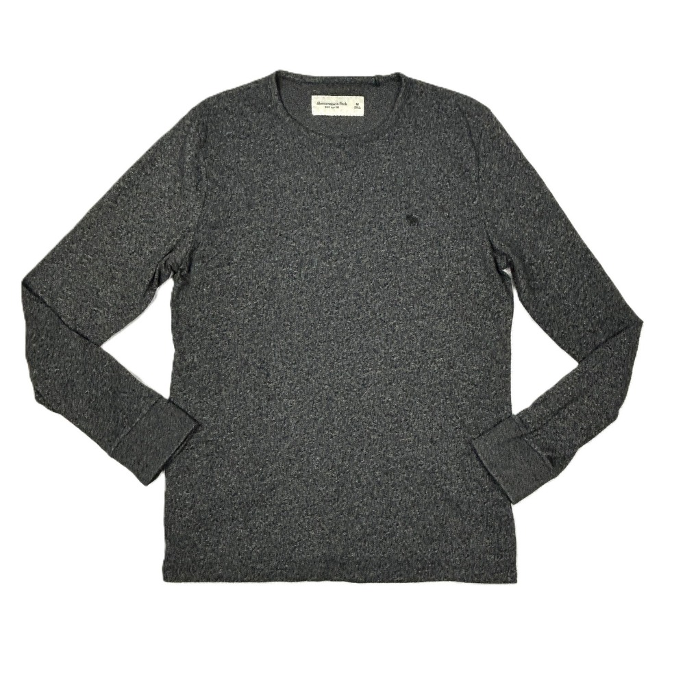 Abercrombie & Fitch T-Shirt Mens M Soft A&F Tee Long Sleeve Grey Crewneck